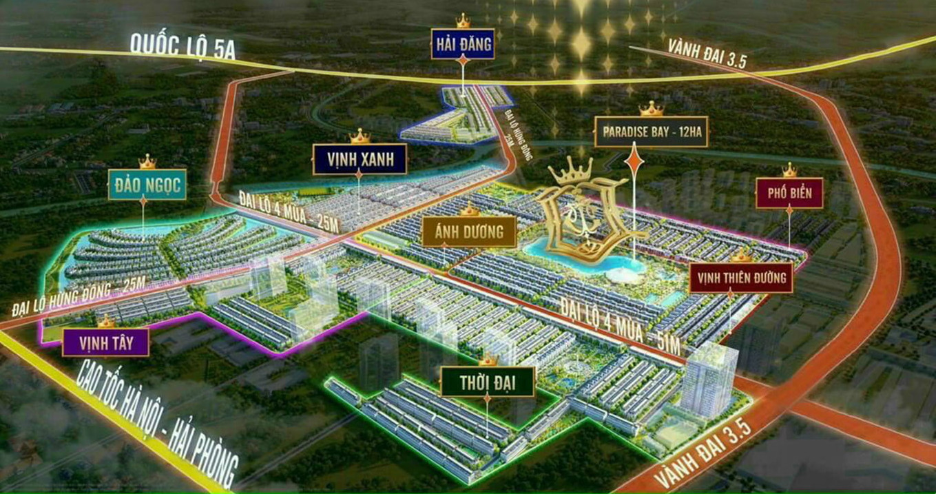 Vị trí phân khu Ánh Dương Vinhomes Ocean Park 3 The Crown