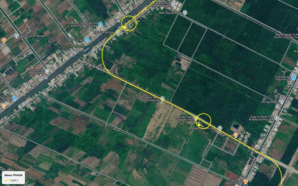 Nhà ga tuyến metro số 3 TP.HCM cạnh khu Smart City Bình Chánh và đô thị Sing Việt trên đường Trần Đại Nghĩa