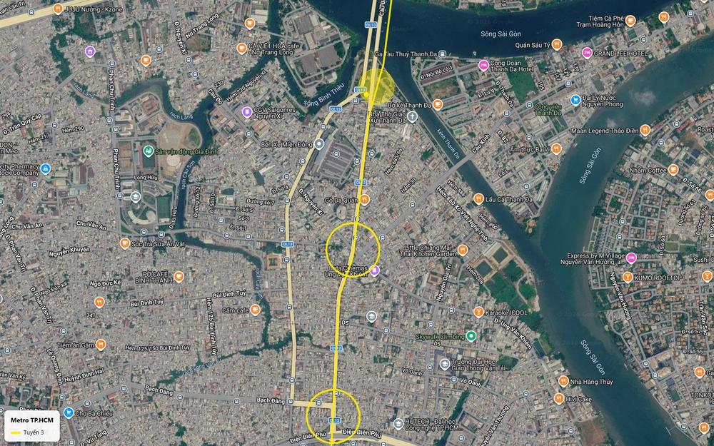 Tuyến metro số 3 TP.HCM dọc Quốc lộ 13 qua Bến xe Miền Đông, kênh Thanh Đa và đầu cầu Bình Triệu