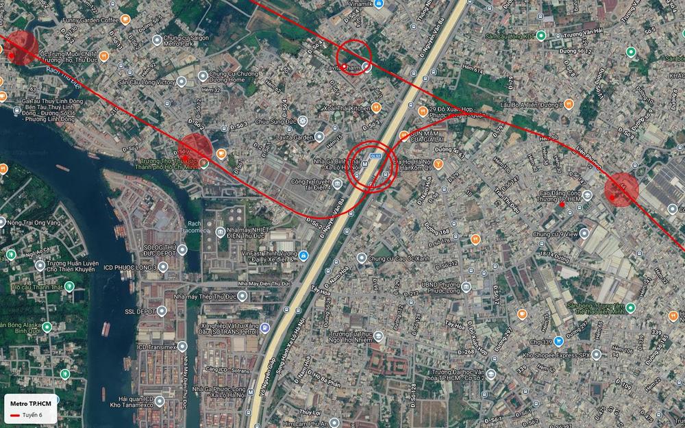 Tuyến metro vành đai số 6 khép vòng tại nhà ga Bình Thái Xa lộ Hà Nội gần cụm cảng ICD Trường Thọ